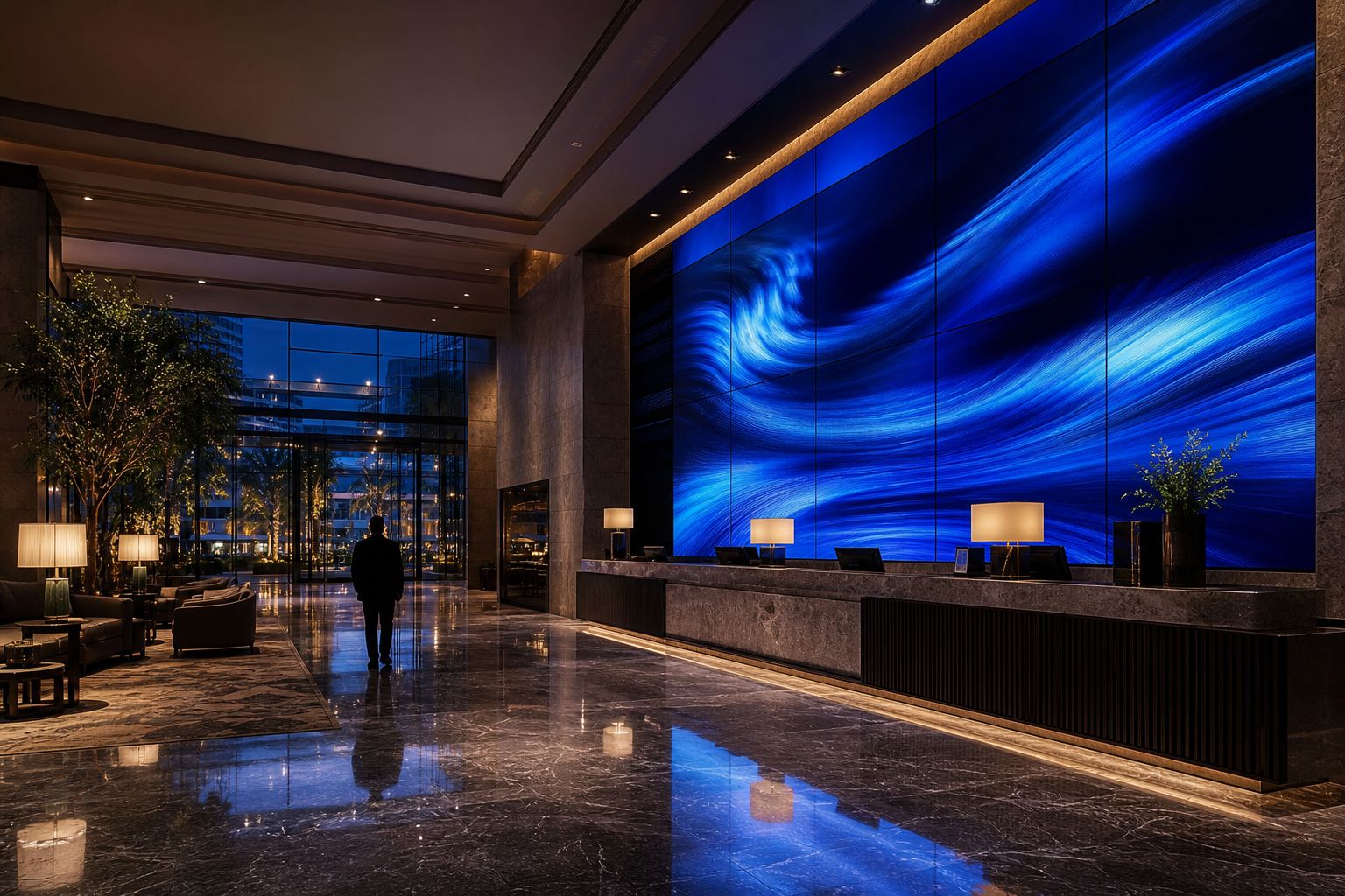 Kurumsal lobide profesyonel video wall